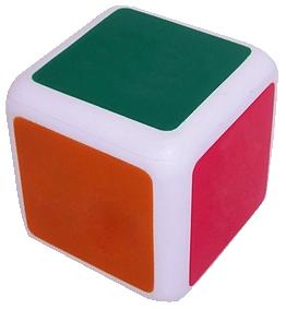 56mm Cube Multi Coloured Stress Shape