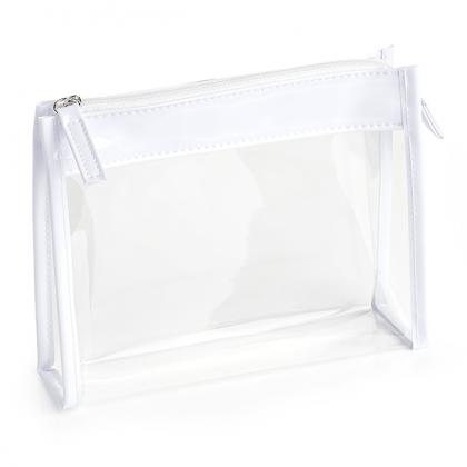 Clear PVC Bag with White trim and Zipper