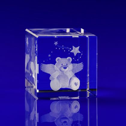 Crystal Glass Cube Award or Trophy