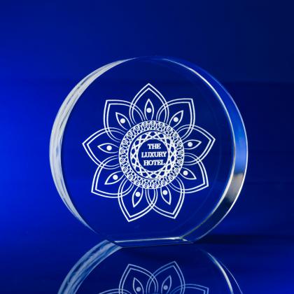 Crystal Glass Disc Award or Trophy