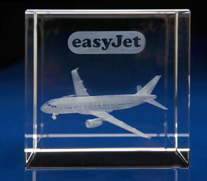 Crystal Glass Aeroplane Award or Paperweight