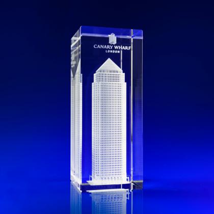 Crystal Glass Building Award or Paperweight