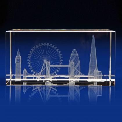 Crystal Glass London Skyline Paperweight or Award