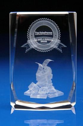 Crystal Glass Financial Award or Paperweight