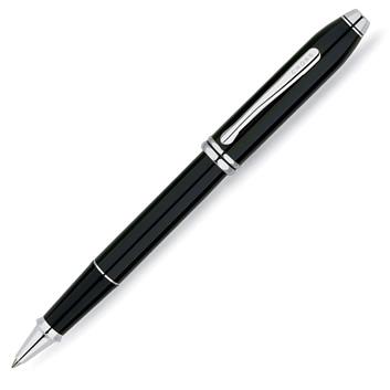 CROSS Townsend Black Lacquer/Rhodium Plated Rollerball Pen