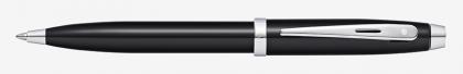 SHEAFFER 100 BLACK LACQUER BALL PEN. With Polished Chrome Plated Appointments