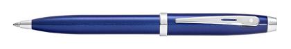 SHEAFFER 100 BLUE LACQUER BALL PEN. With Polished Chrome Plated Appointments