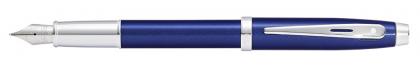 SHEAFFER 100 BLUE LACQUER FOUNTAIN PEN. With Polished Chrome Plated Appointments