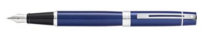 SHEAFFER 300 BLUE LACQUER FOUNTAIN PEN. With Chrome Plated Appointments