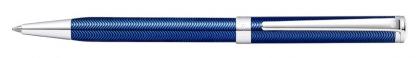 SHEAFFER INTENSITY DEEP ETCHED BLUE LACQUER BALL PEN. With Chrome Trim