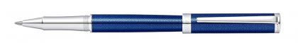 SHEAFFER INTENSITY DEEP ETCHED BLUE LACQUER ROLLER BALL PEN. With Chrome Trim