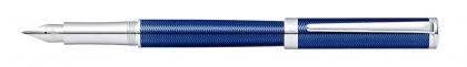 SHEAFFER INTENSITY DEEP ETCHED BLUE LACQUER FOUNTAIN PEN. With Chrome Trim
