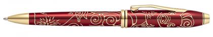 CROSS TOWNSEND TRANSLUCENT RED YEAR OF THE PIG BALL PEN. With 23ct Gold Plated Appointments.