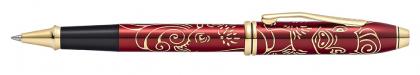CROSS TOWNSEND TRANSLUCENT RED YEAR OF THE PIG ROLLER BALL PEN. With 23ct Gold Plated Appointments.