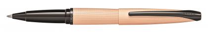 CROSS ATX BRUSHED ROSE GOLD ROLLING BALL PEN. Brushed Rose Gold PVD Ethched Diamond Parrern with Polished Black PVD Appointments.