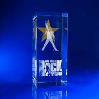 Crystal Glass Gold Star Award or Trophy