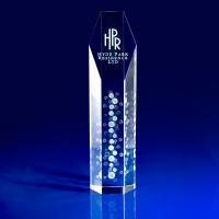 Crystal Glass Hexagon Award or Trophy