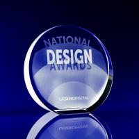 Crystal Glass Tapered Disc Award or Trophy