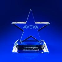 Crystal Glass Star Award or Trophy
