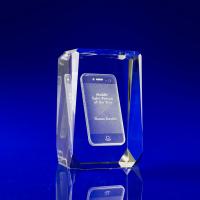 Crystal Glass Electronics Award or Paperweight