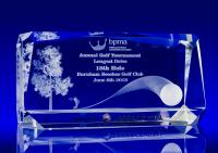 Crystal Glass Golf Award, Trophy or Paperweight