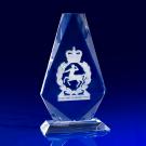 Crystal Glass Armed Forces Award or Paperweight