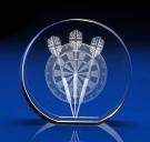 Crystal Glass Darts Award, Trophy or Paperweight