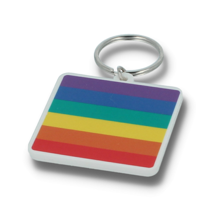 Recycled PRIDE 45mm Square Keyring
