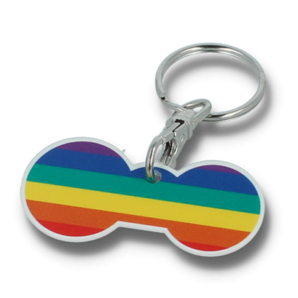 Recycled PRIDE Trolley Coin Keyring