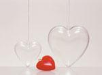 Perspex Heart Bauble 140mm