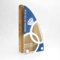 Large Bamboo Block Award with acrylic front, basic standard shapes