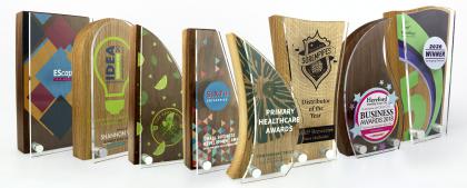 Real Wood Block Award With Acrylic Front - small