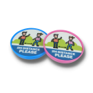 Recycled SOCIAL DISTANCING CHILDS SAFETY POP BADGE