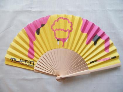 Fabric Fan With Wooden Handle