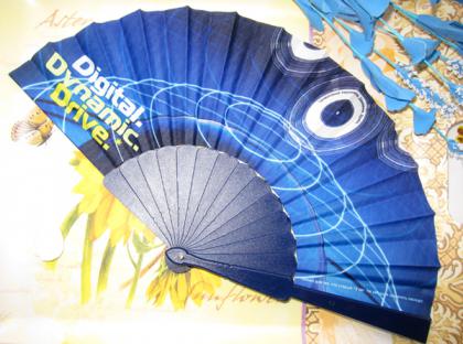 Fabric Hand Fan With Plastic Handle