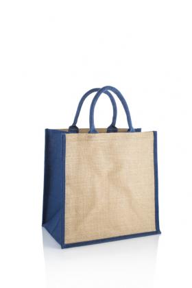 Brecon Jute bags with coloured gusset and handles