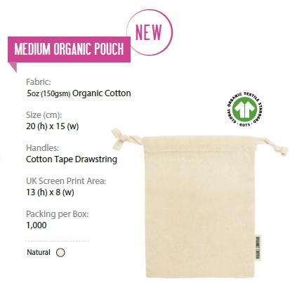 MEDIUM ORGANIC Cotton Pouch