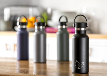 Santos recycled black 500ml insulated bottle