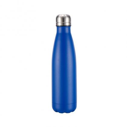 Oasis recycled dark blue powder coated recycled tainless steel, thermal insulated bottle - 500ml