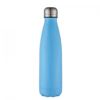 Oasis recycled light blue powder coated stainless steel, thermal insulated bottle - 500ml