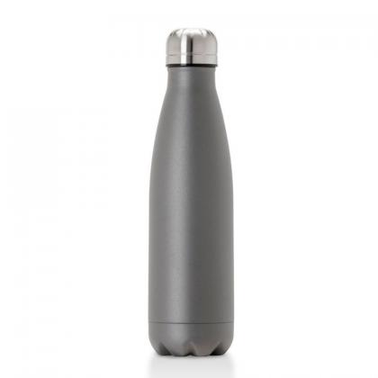 Oasis recycled grey powder coated stainless steel, thermal insulated bottle - 500ml