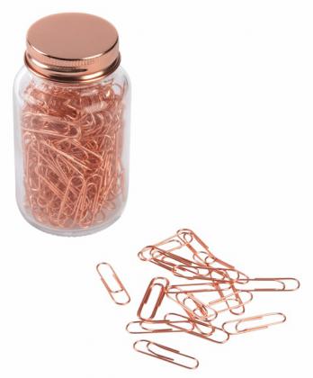 COPPER CLIP paper clips in a jar