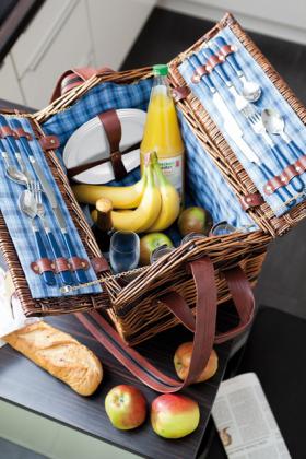 Willow picnic basket SUMMERTIME for 4 persons