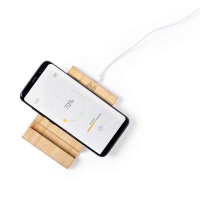 Bamboo wireless charger 5W, phone stand, tablet stand