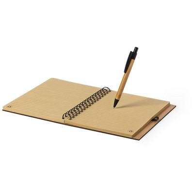 Bamboo notebook A5 with ball pen