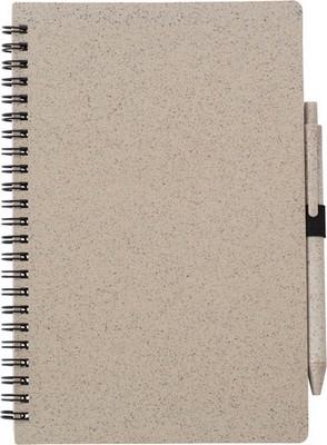 Wheat straw notebook approx. A5 with ball pen