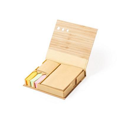 Bamboo memo holder, sticky notes