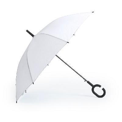 Windproof automatic umbrella, C shaped handle