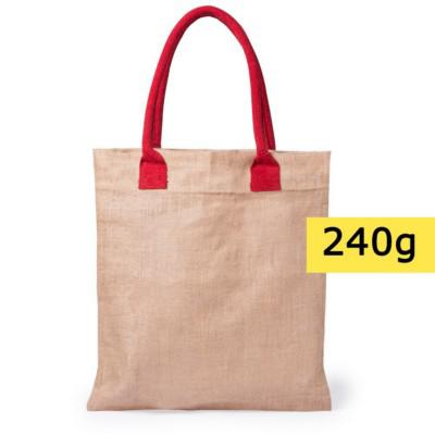 Jute shopping bag with cotton handles