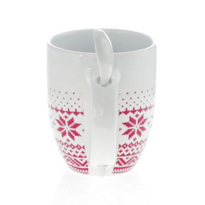 Ceramic mug 370 ml with spoon, Christmas pattern
